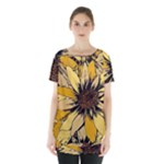 Colorful Seamless Floral Pattern Skirt Hem Sports Top