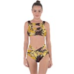 Colorful Seamless Floral Pattern Bandaged Up Bikini Set 
