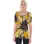 Colorful Seamless Floral Pattern Wide Neckline T-Shirt