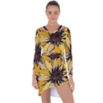 Colorful Seamless Floral Pattern Asymmetric Cut-Out Shift Dress