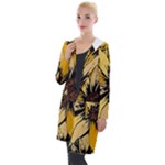 Colorful Seamless Floral Pattern Hooded Pocket Cardigan