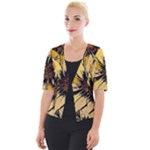 Colorful Seamless Floral Pattern Cropped Button Cardigan