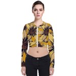 Colorful Seamless Floral Pattern Long Sleeve Zip Up Bomber Jacket
