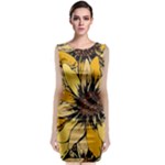 Colorful Seamless Floral Pattern Sleeveless Velvet Midi Dress
