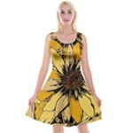 Colorful Seamless Floral Pattern Reversible Velvet Sleeveless Dress