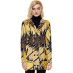 Colorful Seamless Floral Pattern Button Up Hooded Coat 