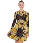 Colorful Seamless Floral Pattern Long Sleeve Panel Dress
