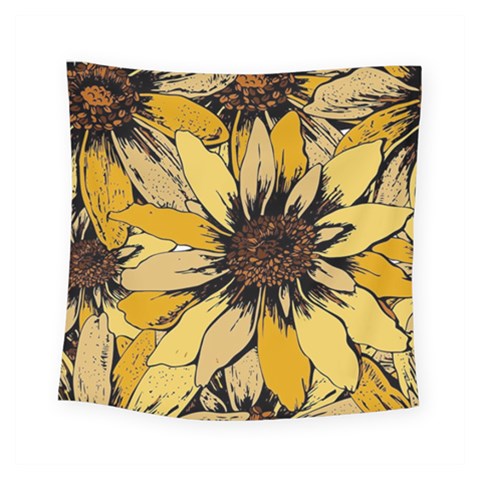 Colorful Seamless Floral Pattern Square Tapestry (Small) from ArtsNow.com