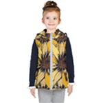 Colorful Seamless Floral Pattern Kids  Hooded Puffer Vest