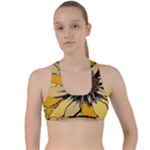 Colorful Seamless Floral Pattern Criss Cross Racerback Sports Bra