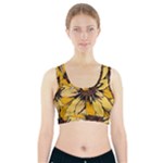 Colorful Seamless Floral Pattern Sports Bra With Pocket