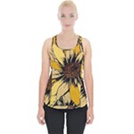 Colorful Seamless Floral Pattern Piece Up Tank Top