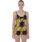 Colorful Seamless Floral Pattern Tie Front Two Piece Tankini