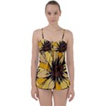 Colorful Seamless Floral Pattern Babydoll Tankini Set