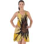 Colorful Seamless Floral Pattern Show Some Back Chiffon Dress