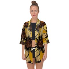 Open Front Chiffon Kimono 