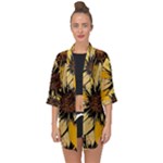 Colorful Seamless Floral Pattern Open Front Chiffon Kimono