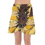 Colorful Seamless Floral Pattern Wrap Front Skirt