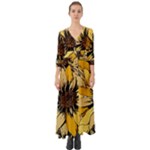 Colorful Seamless Floral Pattern Button Up Boho Maxi Dress