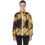 Colorful Seamless Floral Pattern Women s High Neck Windbreaker