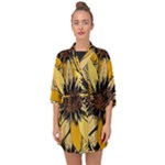 Colorful Seamless Floral Pattern Half Sleeve Chiffon Kimono