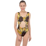 Colorful Seamless Floral Pattern Center Cut Out Swimsuit