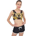 Colorful Seamless Floral Pattern V-Back Sports Bra