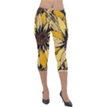 Colorful Seamless Floral Pattern Lightweight Velour Capri Leggings 