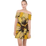 Colorful Seamless Floral Pattern Off Shoulder Chiffon Dress
