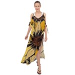 Colorful Seamless Floral Pattern Maxi Chiffon Cover Up Dress