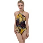 Colorful Seamless Floral Pattern Go with the Flow One Piece Swimsuit