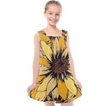 Colorful Seamless Floral Pattern Kids  Cross Back Dress