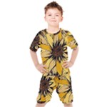 Colorful Seamless Floral Pattern Kids  T-Shirt and Shorts Set