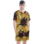 Colorful Seamless Floral Pattern Men s Mesh T-Shirt and Shorts Set