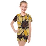 Colorful Seamless Floral Pattern Kids  Mesh T-Shirt and Shorts Set