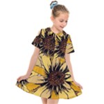 Colorful Seamless Floral Pattern Kids  Short Sleeve Shirt Dress