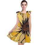 Colorful Seamless Floral Pattern Tie Up Tunic Dress