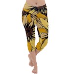 Colorful Seamless Floral Pattern Lightweight Velour Capri Yoga Leggings