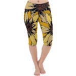 Colorful Seamless Floral Pattern Lightweight Velour Cropped Yoga Leggings