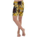 Colorful Seamless Floral Pattern Kids  Lightweight Velour Cropped Yoga Leggings