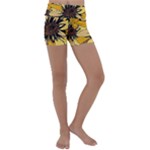 Colorful Seamless Floral Pattern Kids  Lightweight Velour Yoga Shorts