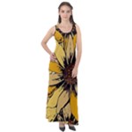 Colorful Seamless Floral Pattern Sleeveless Velour Maxi Dress