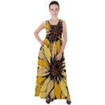 Colorful Seamless Floral Pattern Empire Waist Velour Maxi Dress