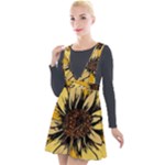 Colorful Seamless Floral Pattern Plunge Pinafore Velour Dress