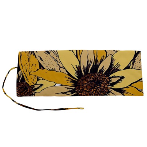 Colorful Seamless Floral Pattern Roll Up Canvas Pencil Holder (S) from ArtsNow.com