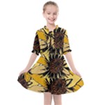 Colorful Seamless Floral Pattern Kids  All Frills Chiffon Dress