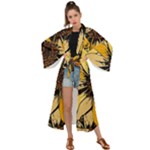 Colorful Seamless Floral Pattern Maxi Kimono