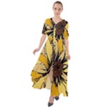 Colorful Seamless Floral Pattern Waist Tie Boho Maxi Dress