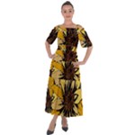 Colorful Seamless Floral Pattern Shoulder Straps Boho Maxi Dress 