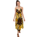 Colorful Seamless Floral Pattern Halter Tie Back Dress 